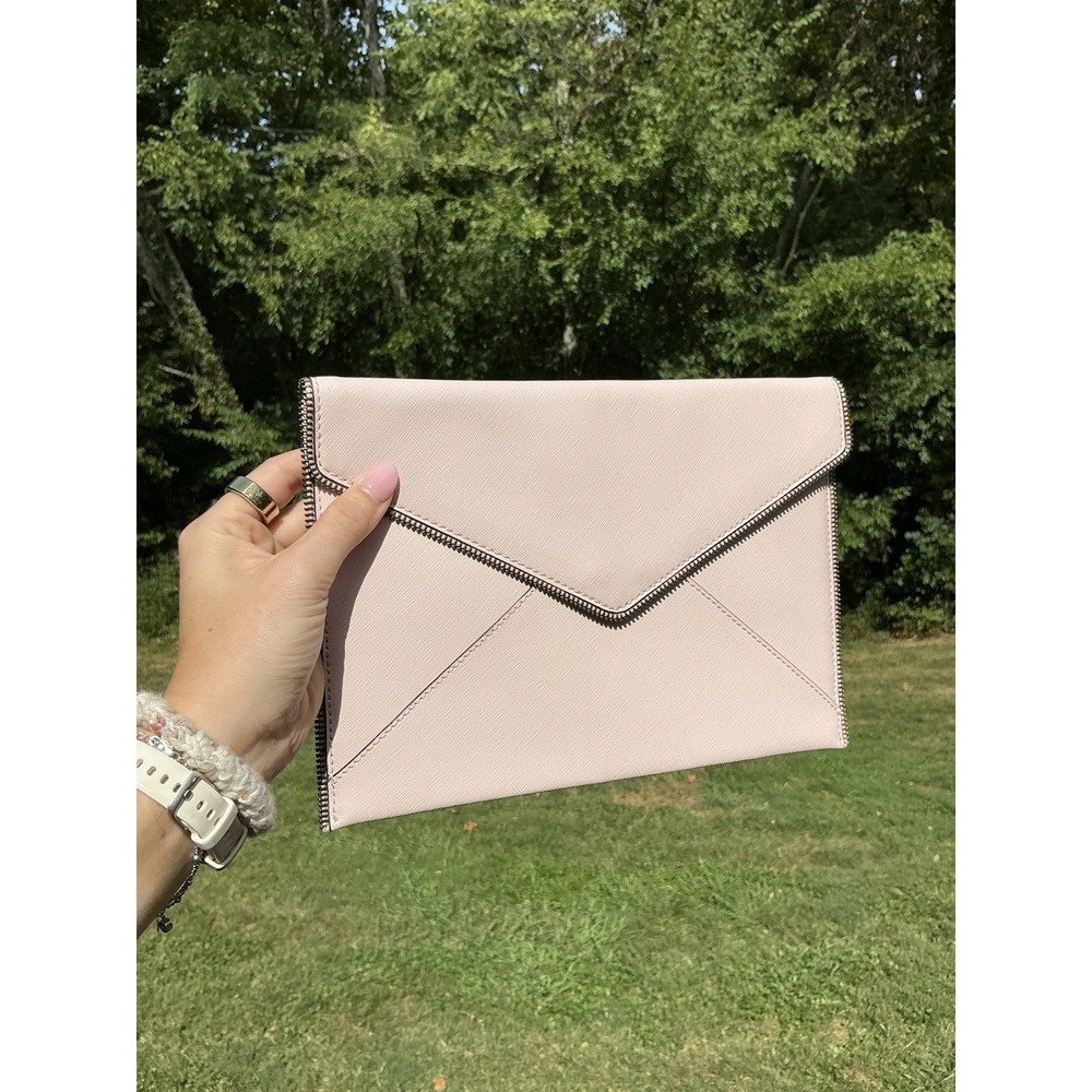 Rebecca Minkoff Women's Pink Clutch Bag‎ Envelope Style Purse Magnetic Closure